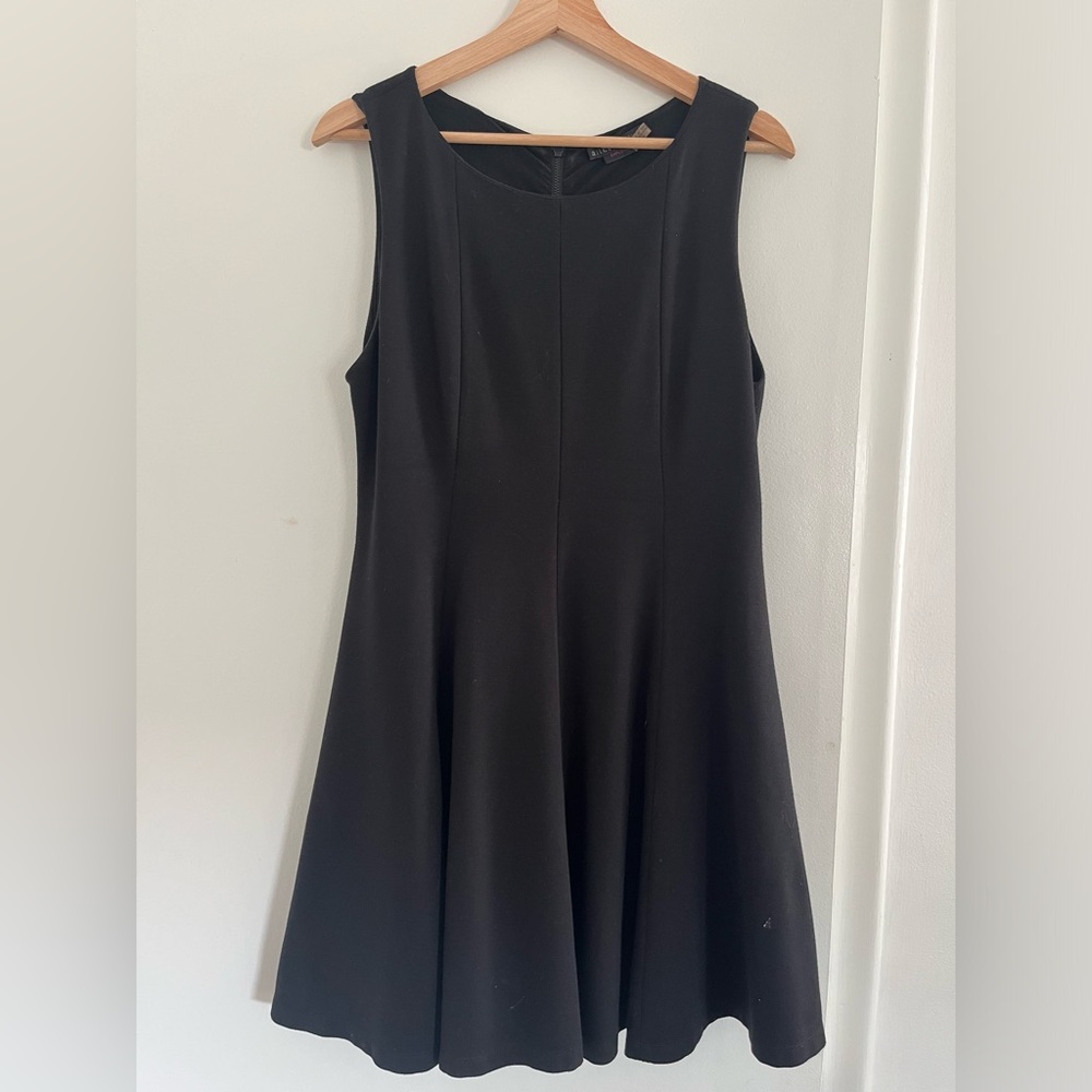 alice + olivia employed. black fit & flare work dress